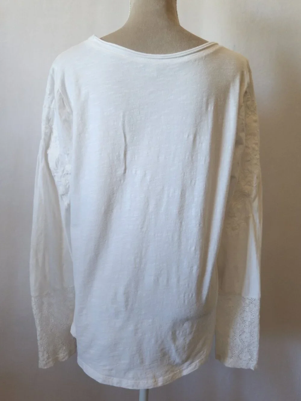 Sundance Women's Size XL White Embroidered Long Sleeve Crochet Lace Blouse Top - Picture 12 of 15